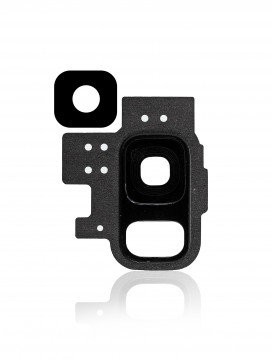 [107082013185] Vitre caméra arrière (avec châssis) pour SAMSUNG S9 - G960F - Noir