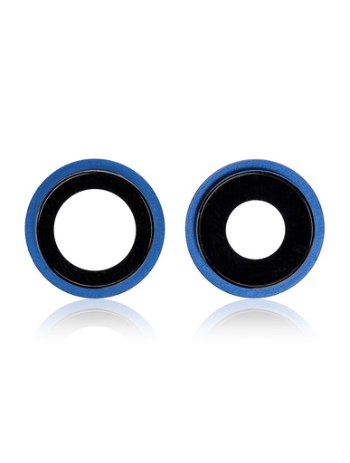 [107082001978] Lentille caméra arrière avec support pour iPhone 12 / 12 Mini - Set de 2 pièces (Aftermarket Plus) - Bleu