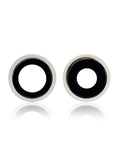 Lentille caméra arrière avec support pour iPhone 12 - 12 Mini - Set de 2 pièces - Saphir véritable - Premium - Blanc