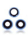 Lentille caméra arrière avec support pour iPhone 12 Pro - 3 pièces - Saphir véritable - Premium - Bleu