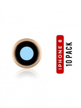 Lot de 10 Lentilles caméra arrière avec support pour iPhone 8 - Or