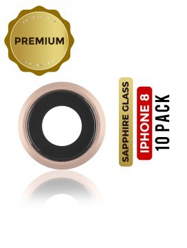 Lot de 10 Lentilles caméra arrière avec support pour iPhone 8 - Premium - Or