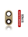 Lot de 10 lentilles caméra arrière avec support pour iPhone 8 Plus - Or