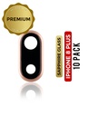 Lot de 10 lentilles caméra arrière avec support pour iPhone 8 Plus - Or Rose - Saphir véritable - Premium
