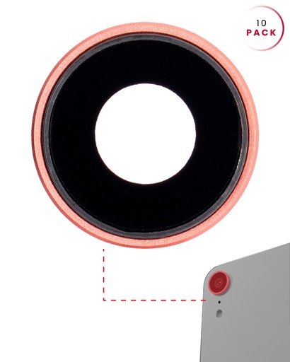 Lot de 10 lentilles caméra arrière avec support pour iPhone XR - Corail - 