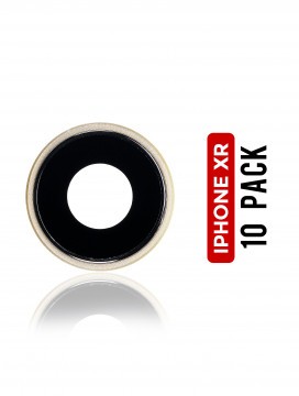 Lot de 10 lentilles caméra arrière avec support pour iPhone XR - Jaune - 