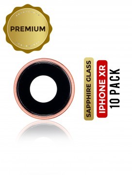 Lot de 10 lentilles caméra arrière avec support pour iphone XR - Corail - Saphir véritable - Premium