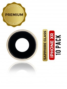 Lot de 10 lentilles caméra arrière avec support pour iphone XR - Jaune - Saphir véritable - Premium