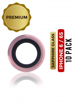 Lot de 10 lentilles caméra arrière pour iphone 6 - 6S - Or Rose - Saphir véritable - Premium