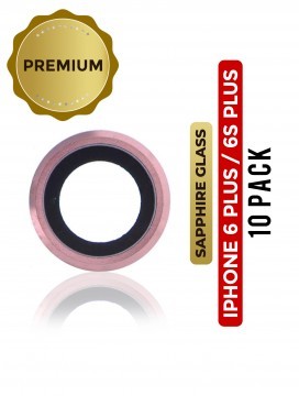 Lot de 10 lentilles caméra arrière pour iphone 6 Plus - 6S Plus - Or Rose - Saphir véritable - Premium