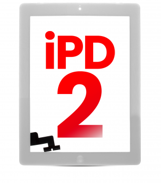 Vitre tactile pour iPad 2 bouton Home préinstallé - Aftermarket Plus - Blanc