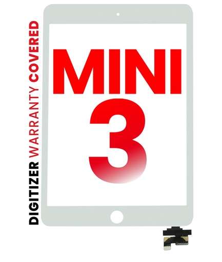 Vitre tactile pour iPad Mini 3 sans bouton home - XO7 - Blanc