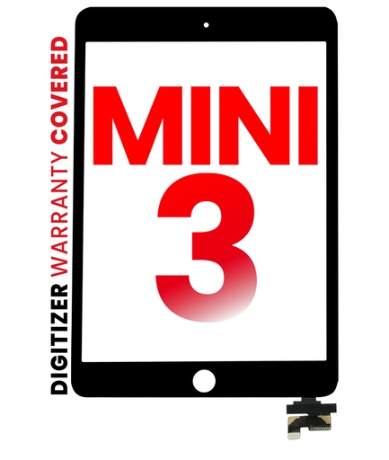 [107082004827] Vitre tactile compatible iPad Mini 3 sans bouton home - XO7 - Noir