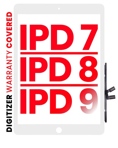 Vitre tactile pour iPad 7 - 2019- iPad 8 - 2020- iPad 9 - 2021- XO7 - Blanc