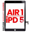 Vitre tactile pour iPad Air 1 - iPad 5 - 2017  sans bouton Home - XO7 - Noir