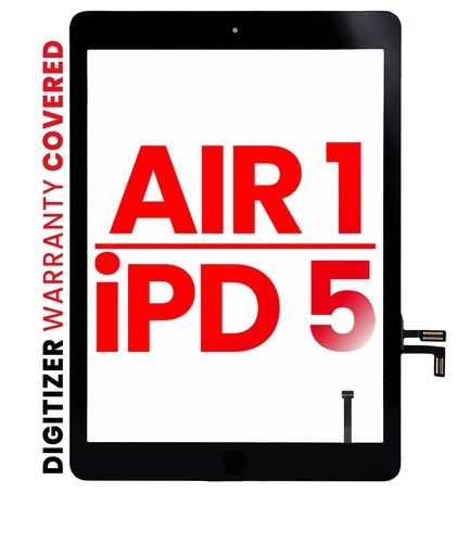[107082005385] Vitre tactile compatible iPad Air 1 - iPad 5 avec bouton Home - compatible iPad Air 1 - XO7 - Noir