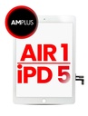 Vitre tactile pour iPad Air 1- iPad 5 - 2017 sans bouton Home  - Aftermarket Plus - Blanc