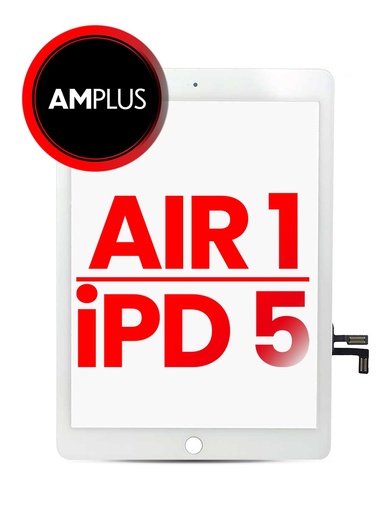 Vitre tactile pour iPad Air 1- iPad 5 - 2017 sans bouton Home  - Aftermarket Plus - Blanc