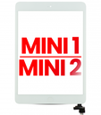 Vitre tactile pour iPad Mini 1 - iPad Mini 2 avec bouton Home - Aftermarket Plus - Blanc