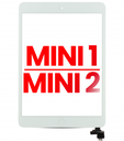 Vitre tactile compatible iPad Mini 1 - iPad Mini 2 avec bouton Home - Aftermarket Plus - Blanc