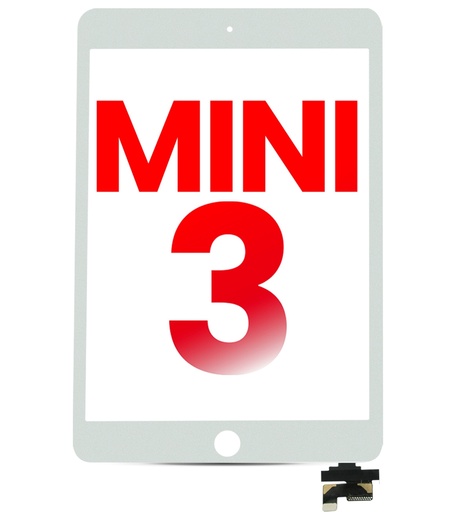 [107082006043] Vitre tactile compatible iPad mini 3 - Aftermarket Plus - Blanc