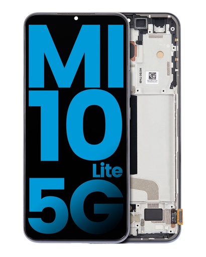 Bloc écran LCD avec châssis pour XIAOMI Mi 10 Lite 5G - Aftermarket Incell - Gris Cosmique