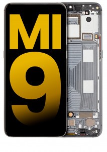 [107082070202] Bloc écran LCD avec châssis compatible Xiaomi Mi 9 - Reconditionné - Piano Noir