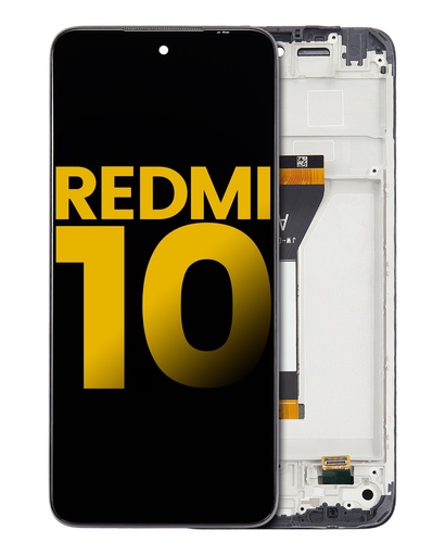 [107082113701] Bloc écran LCD compatible pour XIAOMI REDMI 10 (avec chassis) - Reconditionné - TOUT COLORIS
