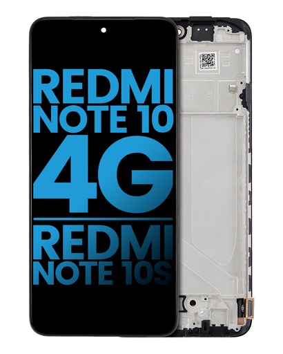 [107082126304] Bloc écran LCD avec châssis compatible Xiaomi Redmi Note 10 4G / Note 10S - Aftermarket: Incell - Toutes couleurs
