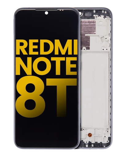 [107082115201] Bloc écran LCD avec châssis compatible Xiaomi Redmi Note 8T - Reconditionné - Gris