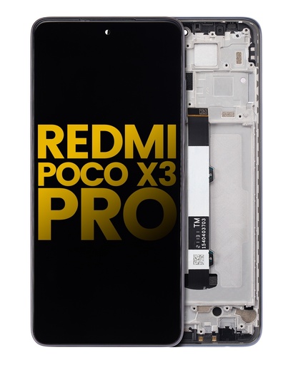 [107082115301] Bloc écran LCD avec châssis compatible XIAOMI Redmi Pocophone X3 Pro - Reconditionné - Noir Phantom