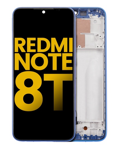 [107082115202] Bloc écran LCD avec châssis compatible Xiaomi Redmi Note 8T  - Reconditionné - Bleu Minuit