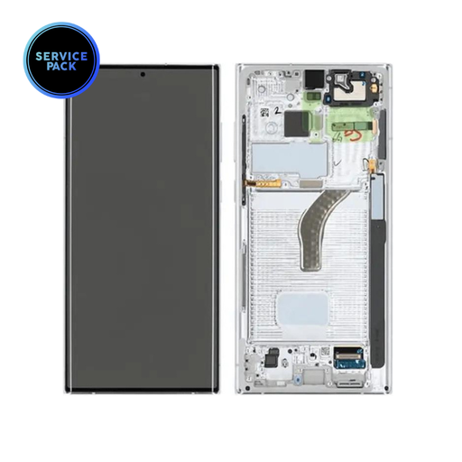 [GH82-27488C] Bloc écran OLED pour SAMSUNG S22 Ultra S908 - SERVICE PACK - Blanc