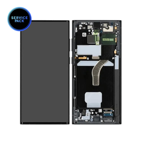 Bloc écran OLED avec châssis pour SAMSUNG S22 Ultra - S908 - SERVICE PACK - Graphite
