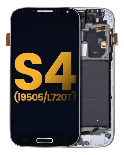 [107082003008] Bloc écran avec chassis compatible pour SAMSUNG Galaxy S4 (I9505 / L720T) - Noir - Reconditionné