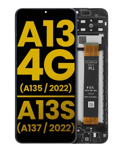 Bloc écran LCD avec châssis pour SAMSUNG A13 4G - A135 et A13s - A137 - Reconditionné - Toutes couleurs