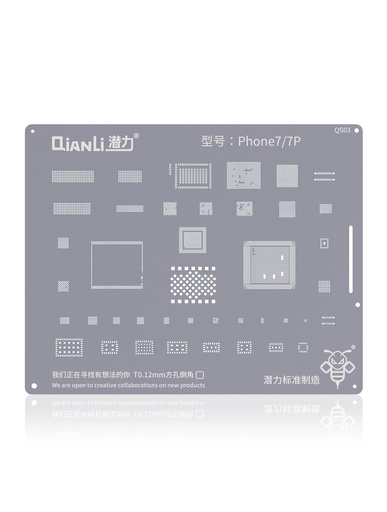 Stencil pour rebillage - QS03 pour iPhone 7 - 7 Plus - QIANLI