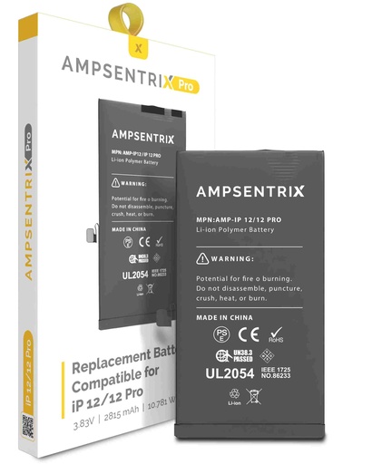 [107082082729] Batterie compatible iPhone 12 et 12 Pro - AmpSentrix Pro