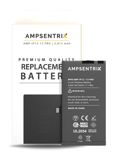 [107082082729] Batterie pour iPhone 12 / 12 Pro - AmpSentrix