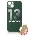 Vitre arrière avec adhésif pour iPHONE 13 - pas de logo- emplacement caméra large - VERT