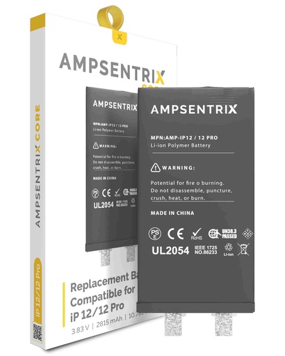 [107082073363] Batterie SANS BMS compatible iPhone 12 et 12 Pro - AmpSentrix Core