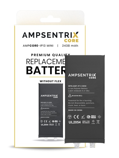 [107082074632] Batterie à souder pour iPhone 13 Mini - AmpSentrix