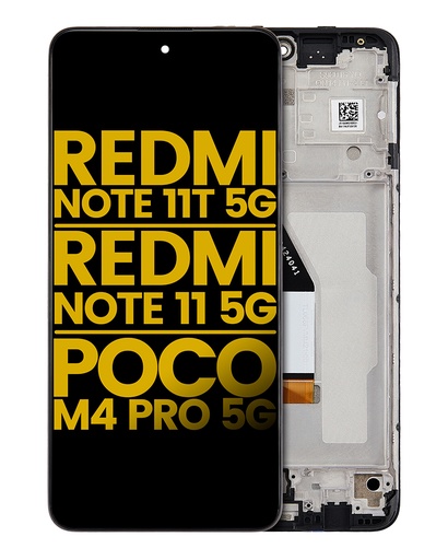 Bloc écran LCD avec châssis pour XIAOMI Redmi Note 11T 5G - Redmi Note 11 5G - Poco M4 Pro 5G - Reconditionné - Toutes couleurs