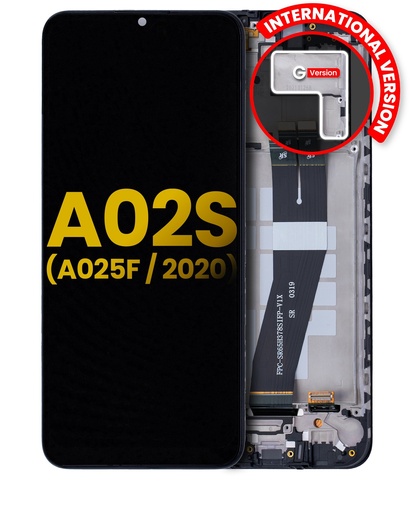 Bloc écran LCD avec châssis pour SAMSUNG A02S - A025F - Version internationale - Reconditionné - Toutes couleurs