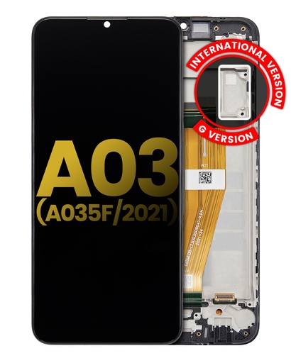 Bloc écran LCD avec chassis pour SAMSUNG A03 - A035F - Reconditionné - Toutes couleurs