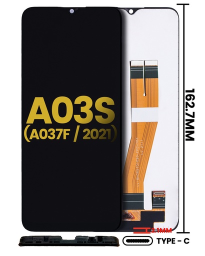 [107082103002] Bloc écran LCD sans chassis compatible pour Samsung Galaxy A03S (A037F) - Reconditionné