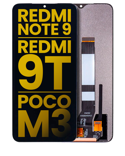 [107082103702] Bloc écran LCD sans châssis compatible XIAOMI Redmi Note 9 - Redmi 9T - Poco M3  - Reconditionné - Toutes couleurs