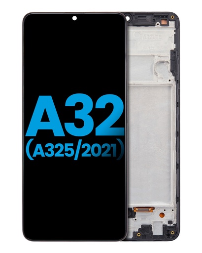 [107081015577] Bloc écran LCD avec châssis - sans capteur d'empreinte - compatible SAMSUNG A32 - A325 - Aftermarket Incell - Noir