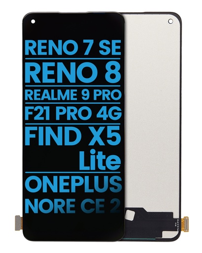 [107083060501] Bloc écran LCD compatible pour Oppo Reno 7 SE et 8 / Find X5 Lite / F21 Pro 4G / OnePlus Nord CE 2 / Realme 9 Pro - Sans châssis - Aftermarket Incell