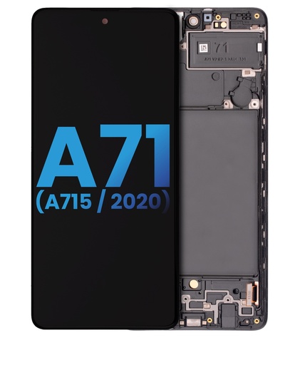 Bloc écran LCD avec châssis - sans capteur d'empreinte - pour SAMSUNG A71 2020  - A715 - Aftermarket Incell - Toutes couleurs